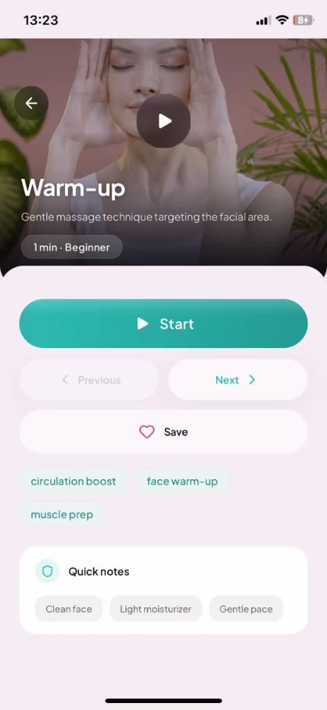 Jaw and jawline exercise category with firming filters in Face Yo