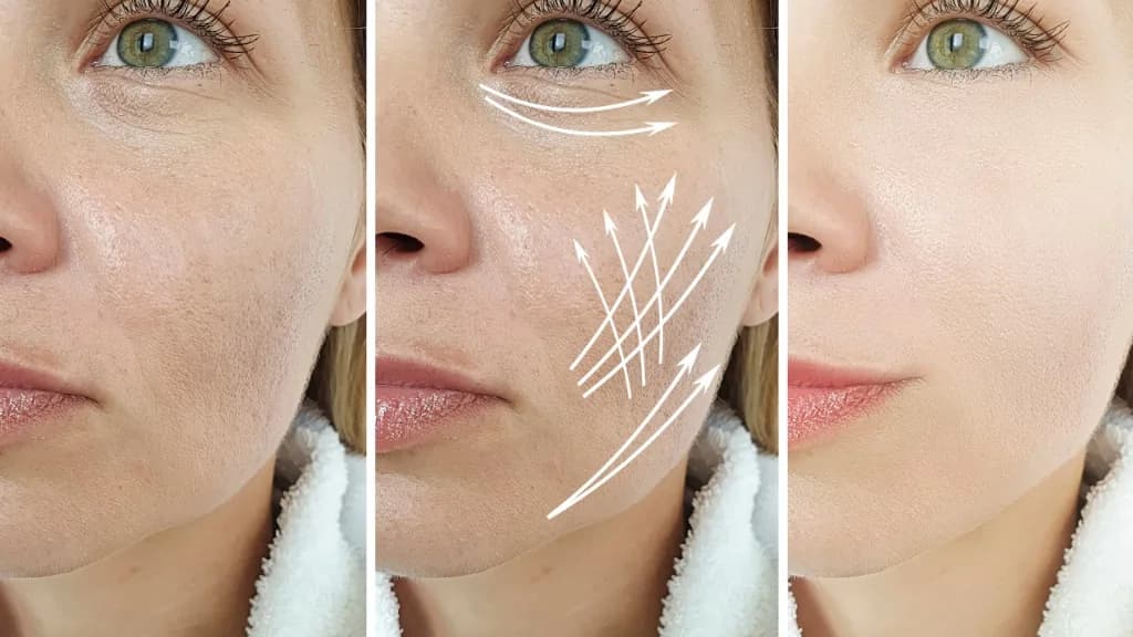Guided facial exercise directions for eye and cheek areas