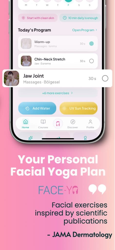Your personal facial yoga plan in the Face Yo app